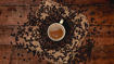 Coffee Cup on a brown background